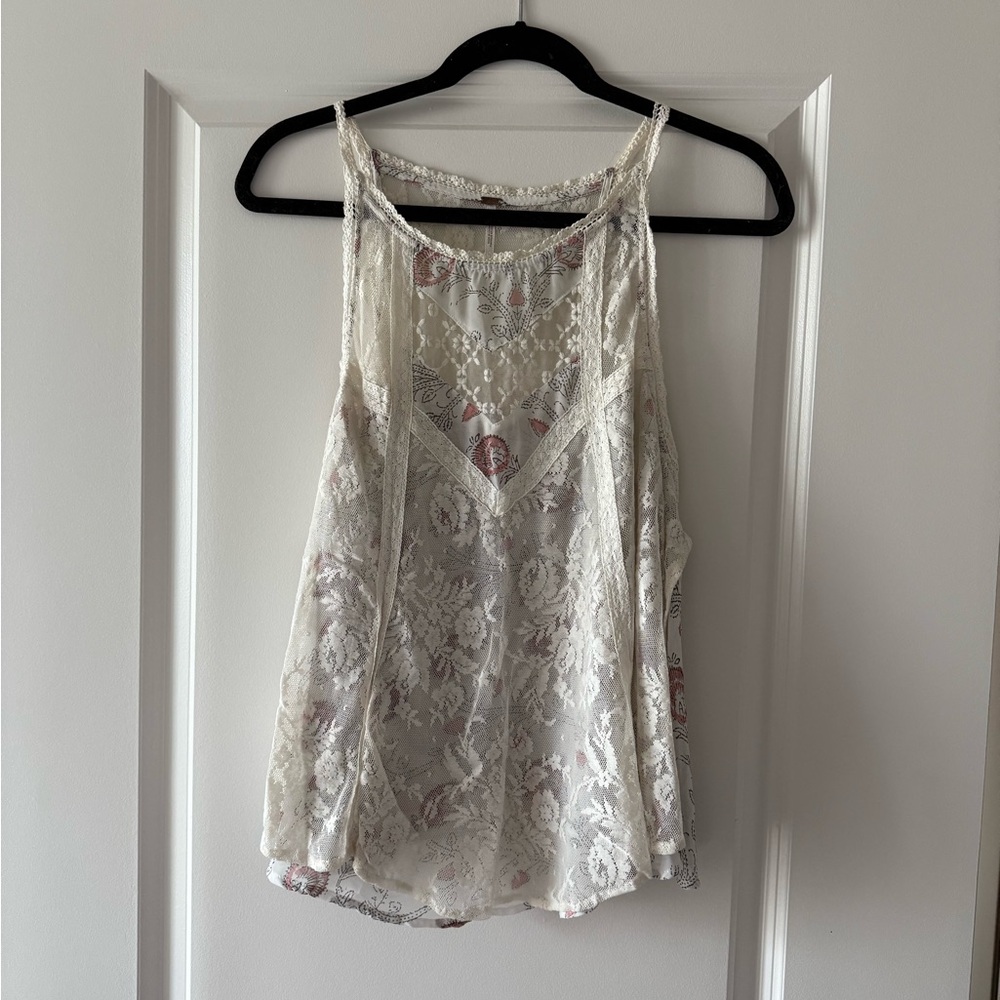 Free People Lace Flowy Top